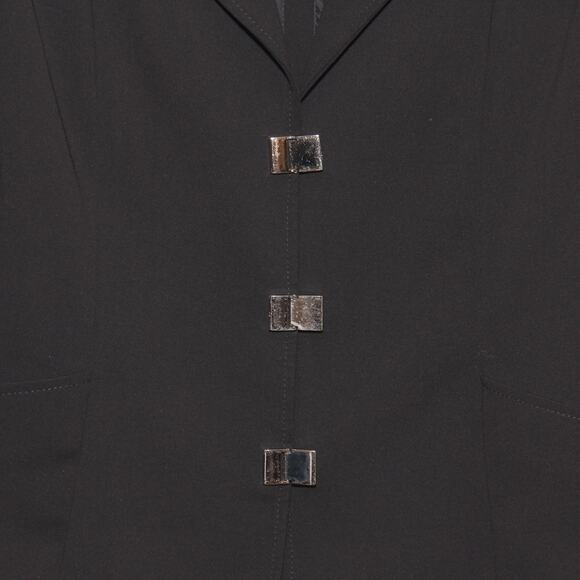 Doncaster Snap Buckle Front Black Blazer Size 6 - Picture 4 of 11